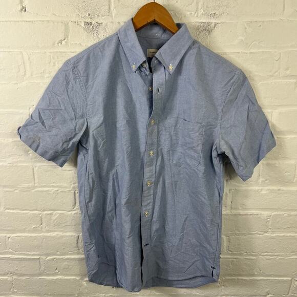 Club Monaco Men's Casual Button-Up Shirt Short Sleeve Collared Neck Gray Size XS - Picture 1 of 5